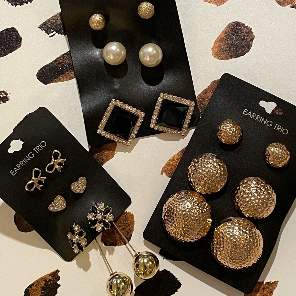 Black and Gold Earring Bundle